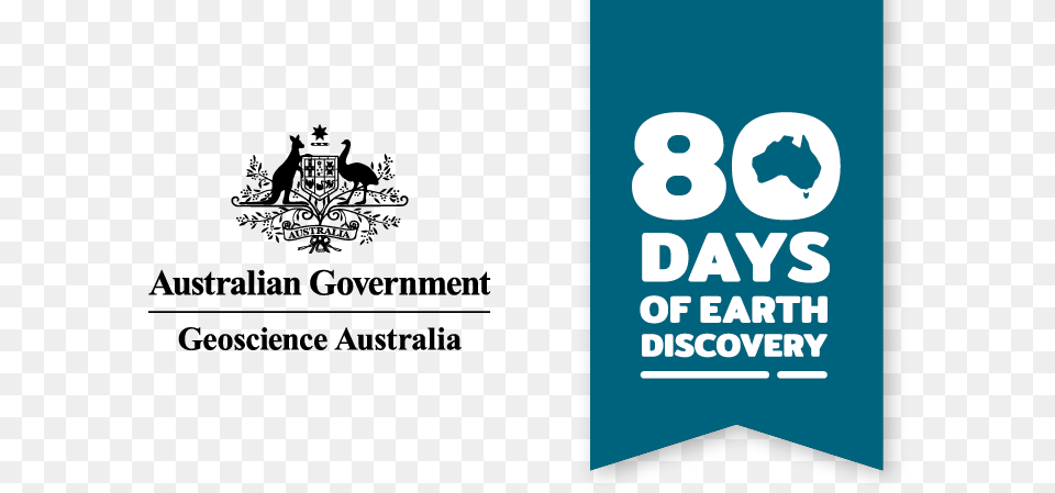 Geoscience Australia Logo And 80 Days Of Earth Discovery, Advertisement, Poster, Symbol, Text Png