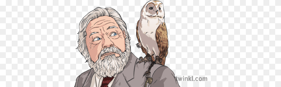 Gerald Durrell With Barn Owl Animal Conservation Madagascar Illustration, Adult, Person, Man, Male Png