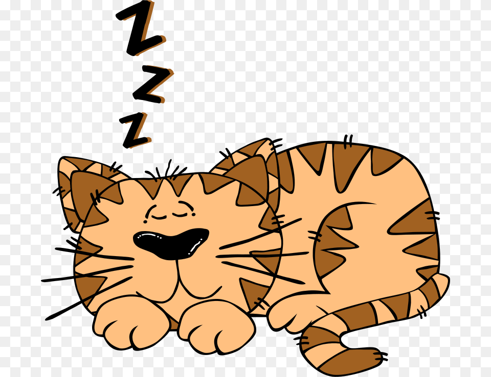 Gerald G Cartoon Cat Sleeping, Animal, Mammal, Pet, Person Png Image