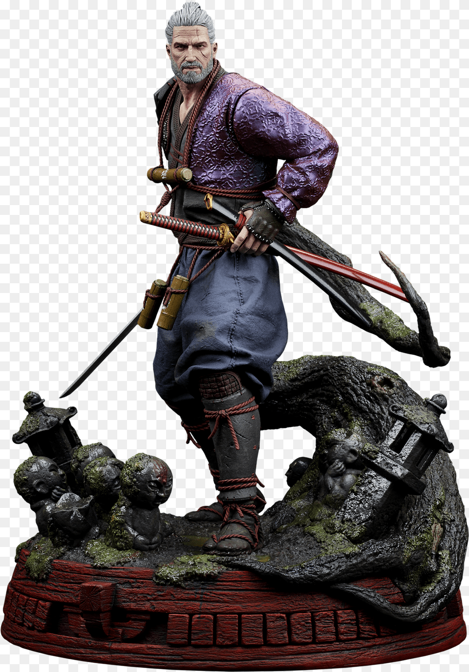 Geralt Ronin Figure Witcher, Figurine, Adult, Male, Man Free Png