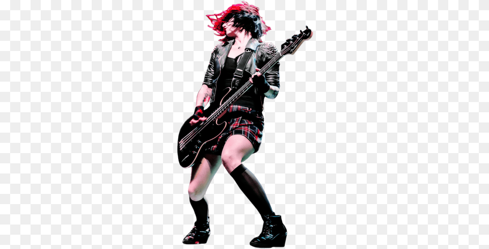 Gerard Way Mod Em Bass Guitar, Adult, Female, Musical Instrument, Person Free Transparent Png