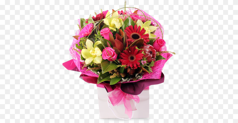 Gerbera Daisies Proteas Roses Tiger Lilies Bouquet, Flower, Flower Arrangement, Flower Bouquet, Plant Png