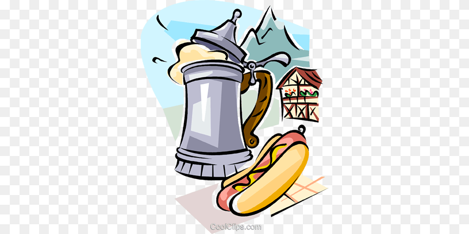 German Beer And Wurst Sausage Royalty Vector Clip Art, Cup, Food, Hot Dog Free Png Download