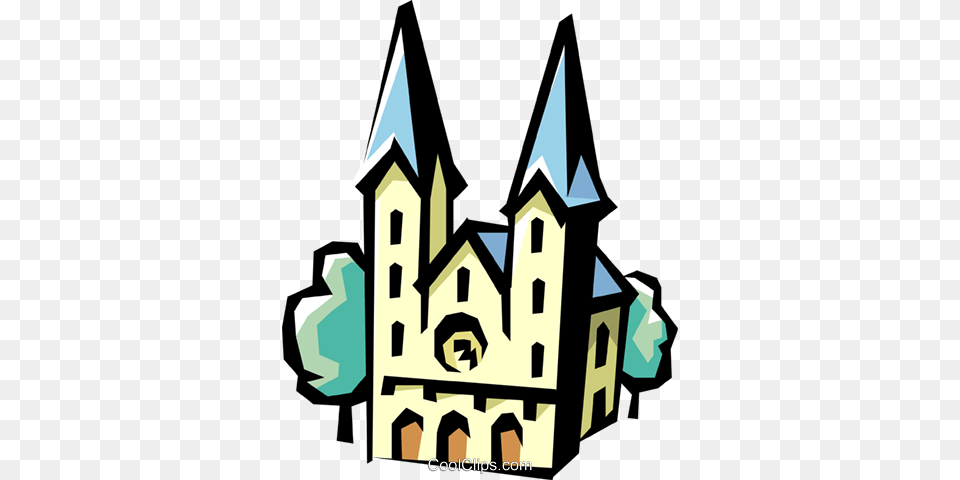 German Church Royalty Vector Clip Art Illustration, Architecture, Building, Cathedral, Spire Png Image