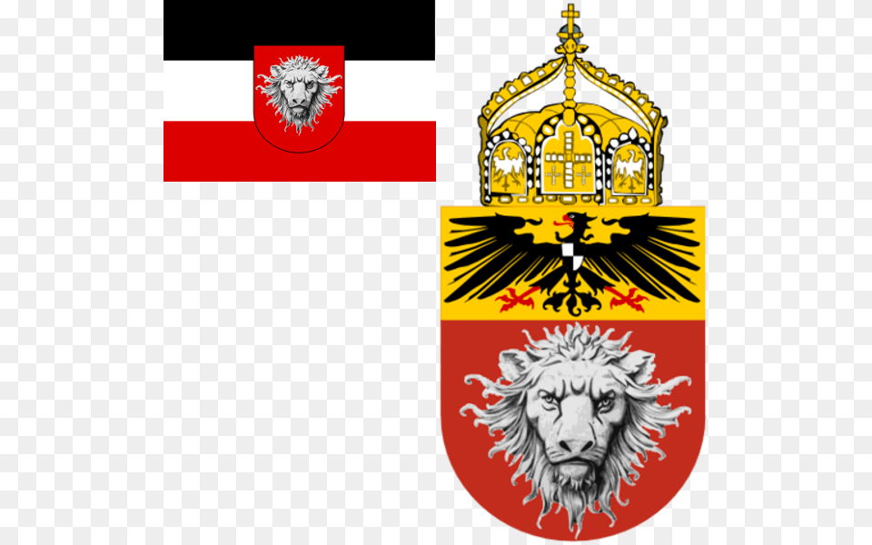 German East Africa Flag Amp Coat German Colonial Coat Of Arms, Animal, Lion, Mammal, Wildlife Png