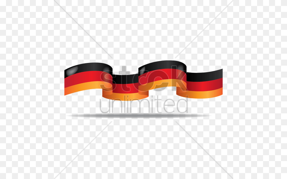German Flag Ribbon Banner Vector Png Image