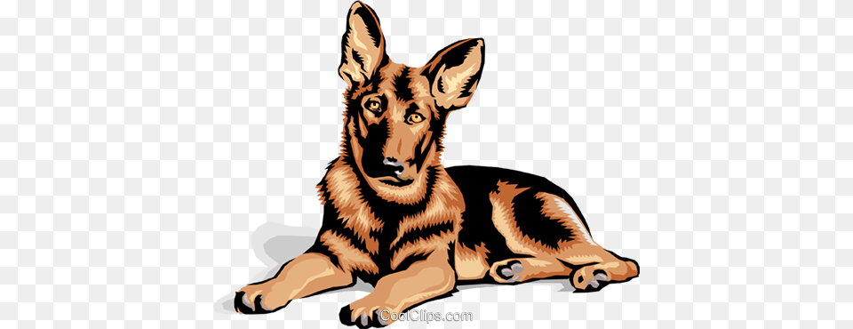 German Shepard Puppy Royalty Free Vector Clip Art Illustration, Animal, Canine, Dog, German Shepherd Png Image