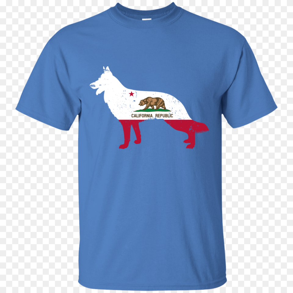 German Shepherd California Flag Ultra Cotton T Shirt, Clothing, T-shirt Free Transparent Png