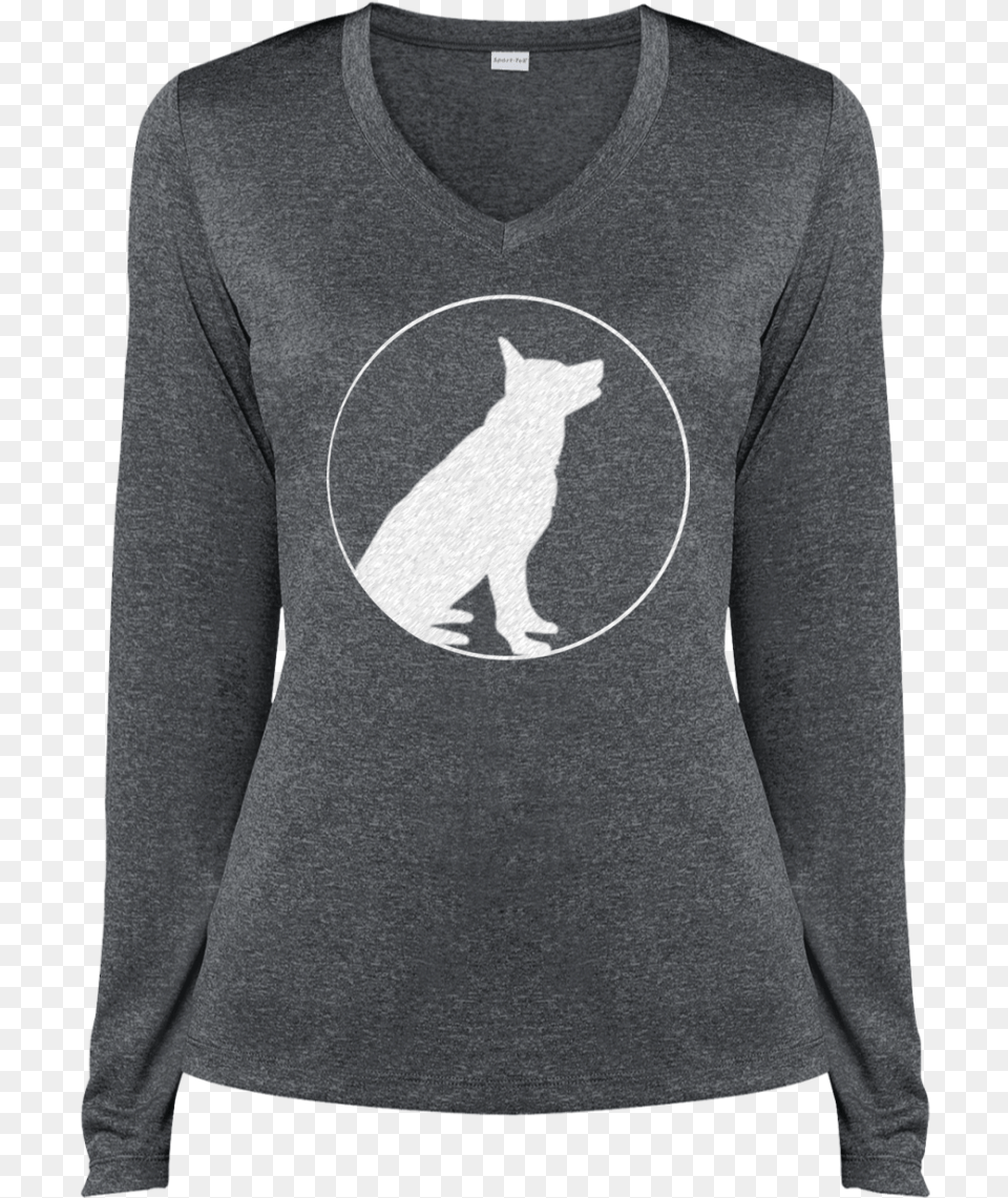 German Shepherd Si Sport Tek Ladies39 Ls Heather Dri Soft Dachshund Warm Dachshund Little Ball Of Fur Happy, Long Sleeve, Sleeve, Clothing, T-shirt Free Transparent Png