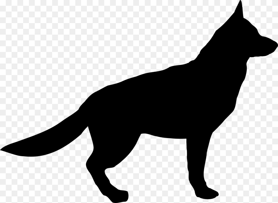 German Shepherd Silhouette, Gray Free Transparent Png