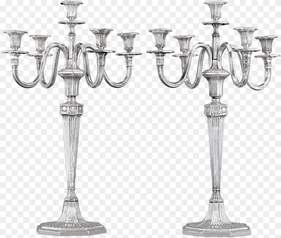 German Silver Candelabra By Bruckmann Amp Shne Silver, Chandelier, Lamp, Candle, Candlestick Png Image