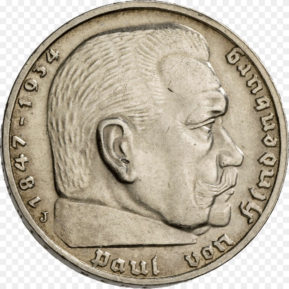 German Third Reich 5 Reichsmark, Coin, Money, Adult, Face Png