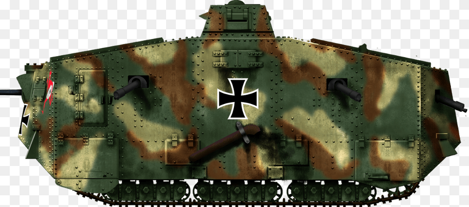 German Ww1 Tank, Armored, Military, Transportation, Vehicle Png