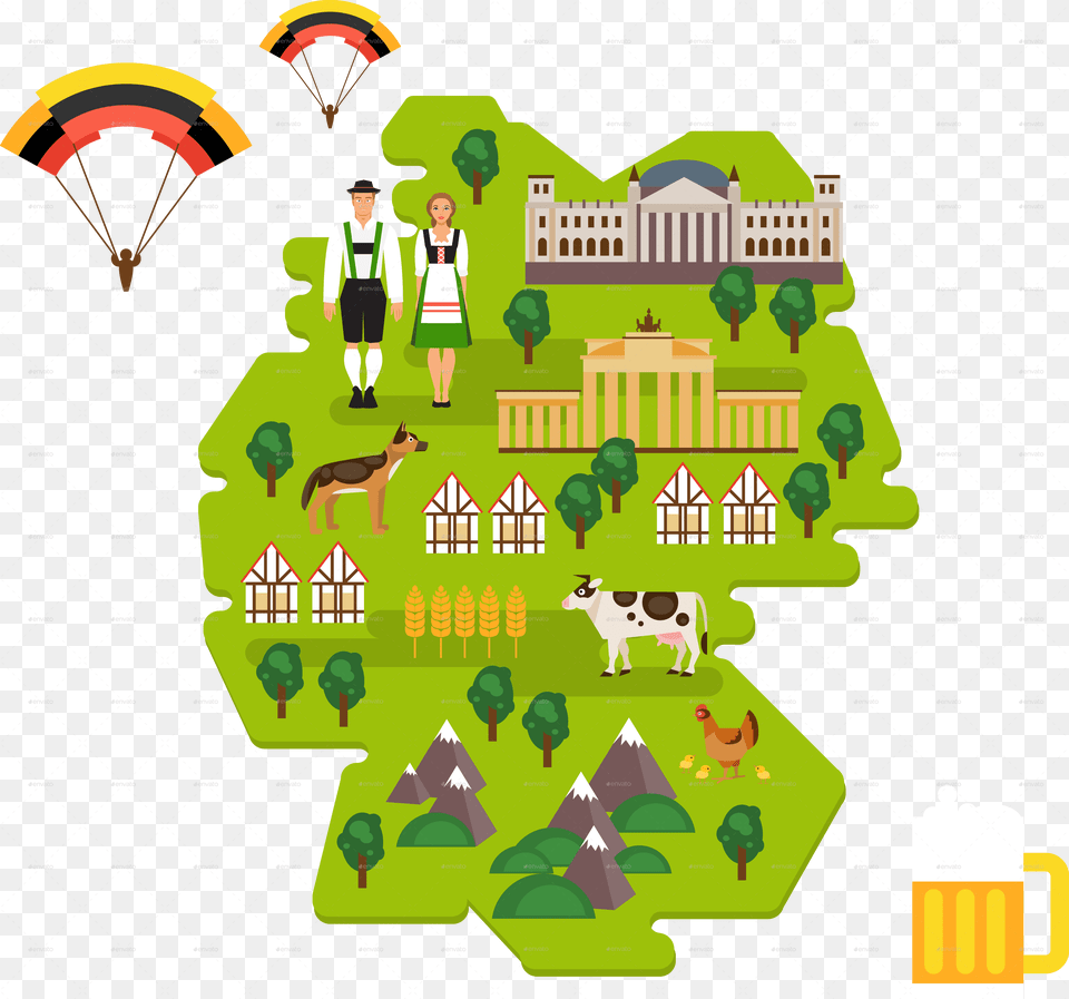 Germany Illustration Graphic Design, Neighborhood, Plant, Person, Grass Free Png