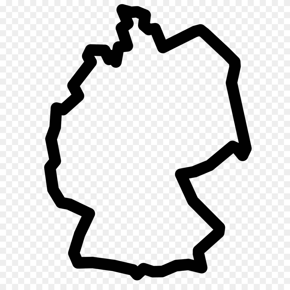 Germany Map Icon, Gray Png