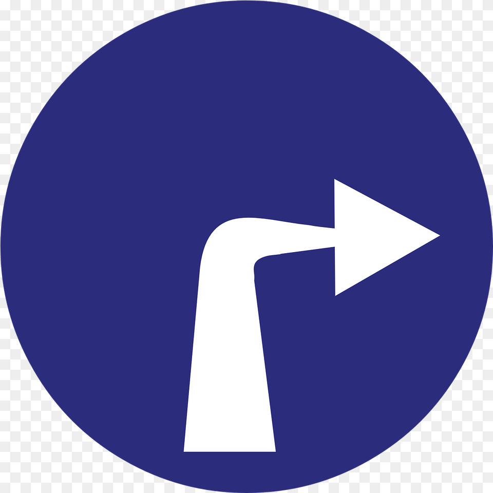 Germany Turn Right Arrow Direction Road Sign Gargano National Park, Symbol, Disk Free Png