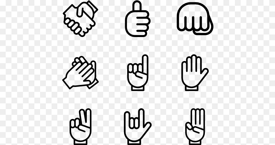 Gesture Hands Lineal Lineal Hands, Gray Png