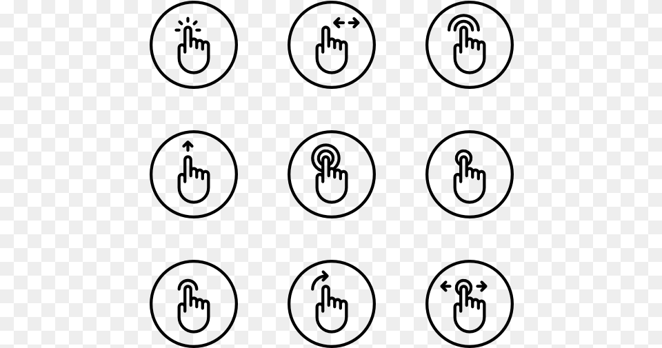 Gesture Set Circle, Gray Free Png Download