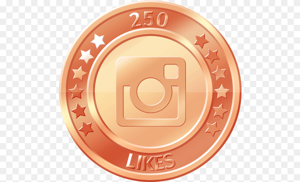 Get 250 Instagram Likes 100 Likes On Instagram, Coin, Money, Disk Free Png