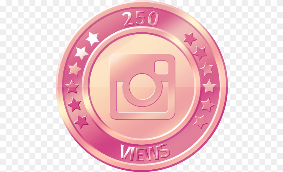 Get 250 Instagram Views 250 Followers Facebook, Disk, Coin, Money Free Transparent Png