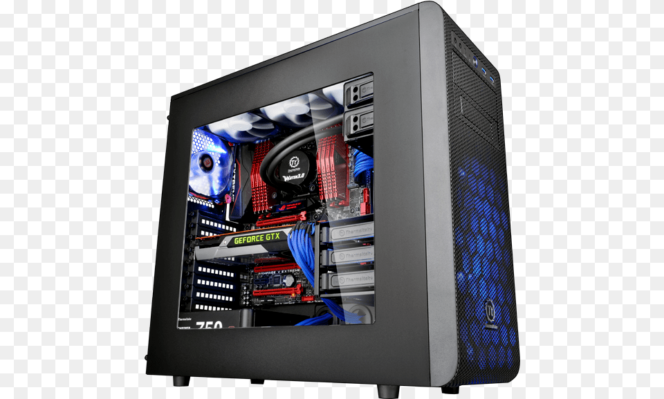 Get A Closer Look At The Warmachine Thermaltake Core V31 Ca 1c8 00m1wn 00 Black Atx Gaming, Computer, Computer Hardware, Electronics, Hardware Free Transparent Png