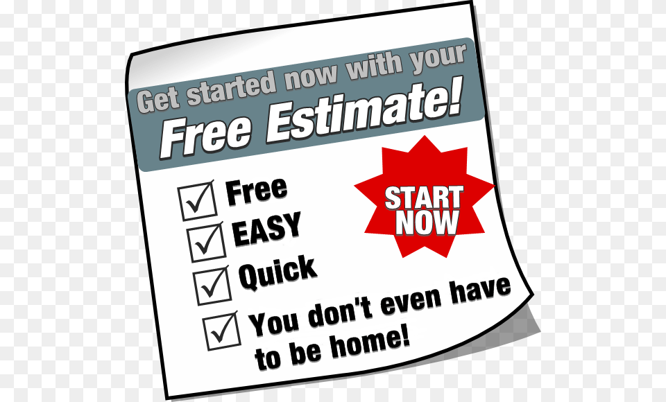 Get A Estimate Contact Us For A Estimate, Text, Paper, Scoreboard Free Png Download