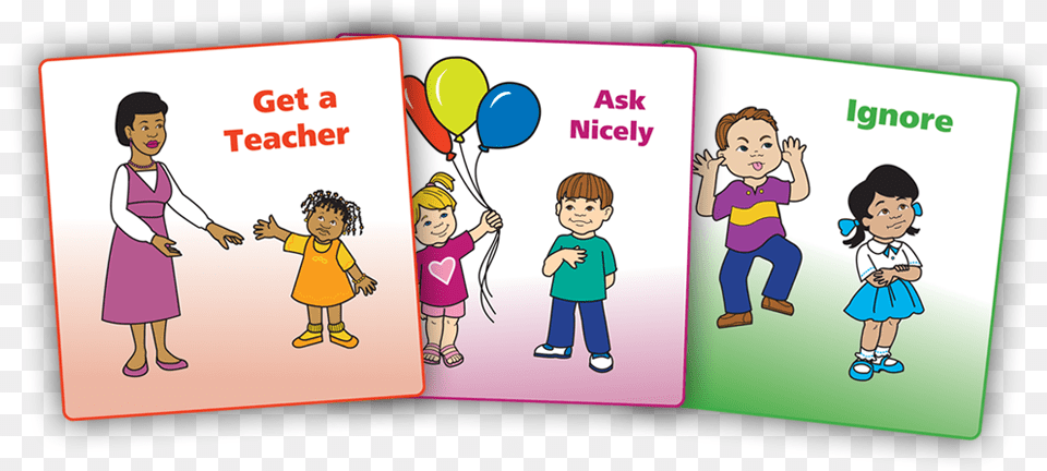 Get A Teacher Ask Nicely Ignore Teaching Pyramid Solution Cards, Publication, Book, Comics, Person Png
