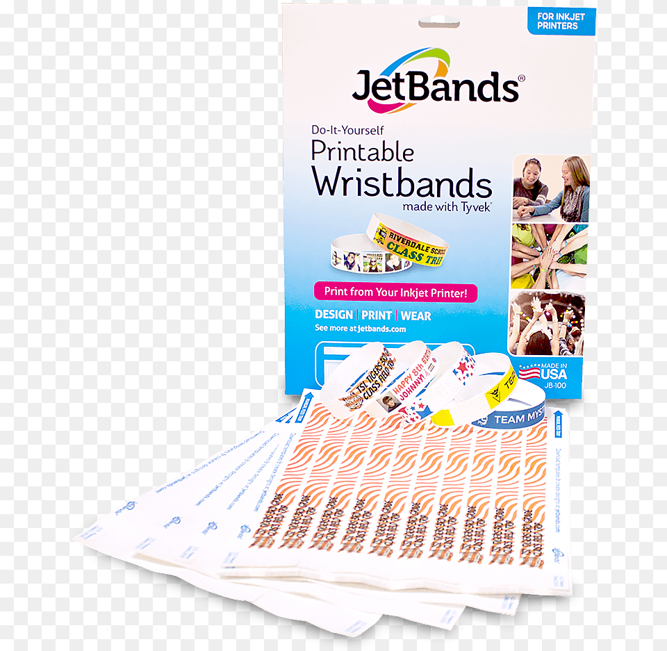 Get Creative And Design Your Full Color Wristbands Jetbands Diy Inkjet Printable Tyvek Wristbands, Advertisement, Poster, Person, Face Png Image