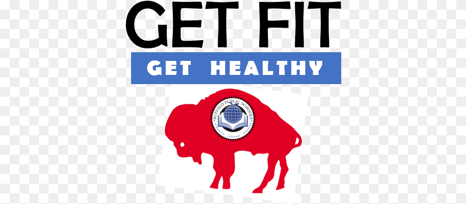 Get Fit Get Healthy Buffalo Logo Buffalo Bills Nfl Large Sticker 12 X 9 Cornhole Wall, Animal, Mammal, Wildlife, Bison Free Png