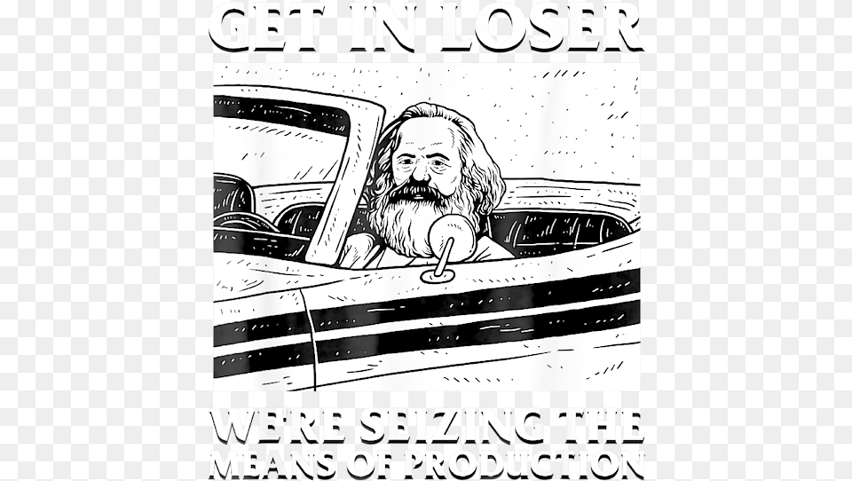 Get In Loser Karl Marx Product Communism Meme Funny Weekender Tote Bag Language, Publication, Advertisement, Book, Comics Png Image