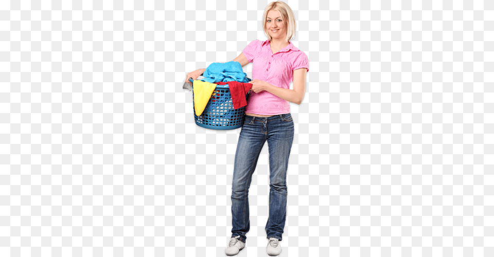 Get In Touch With Us For Premium Services Laundry Girl, Clothing, Pants, Adult, Female Free Png