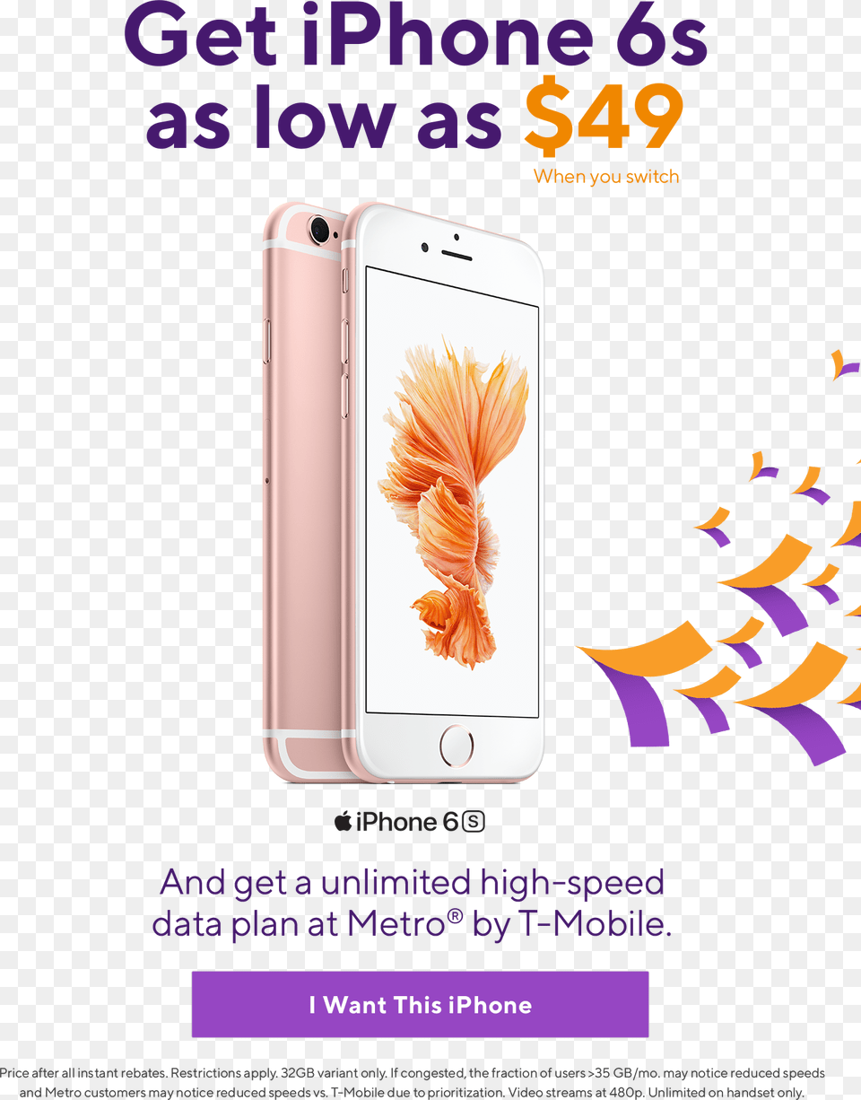 Get Iphone 6s From Metro By T Mobile For As Low As Smartphone, Electronics, Mobile Phone, Phone Free Png