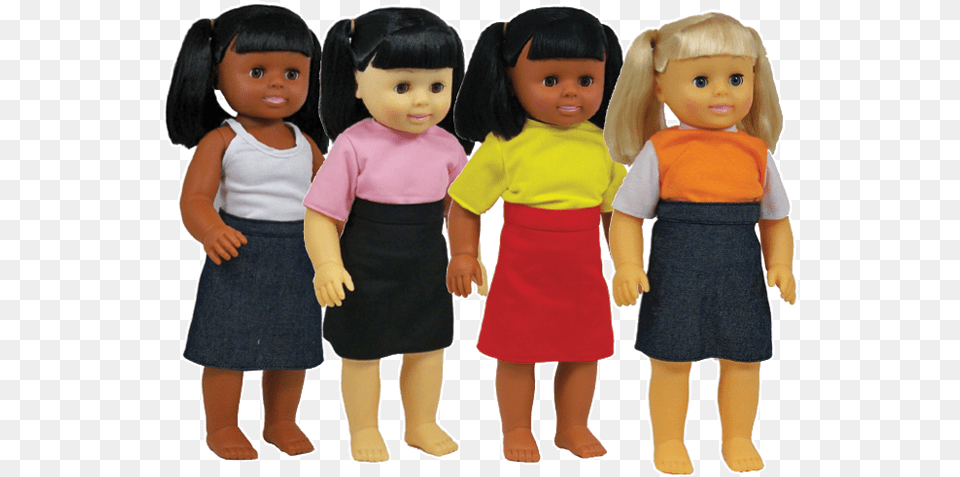 Get Ready Kids African American Girl Doll Get Ready Kids Caucasian Girl Doll, Toy, Skirt, Clothing, Person Png