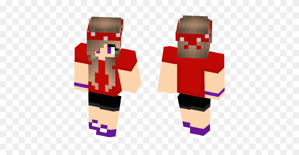 Get Red Bandana Girl Minecraft Skin For Free Superminecraftskins, Person Png