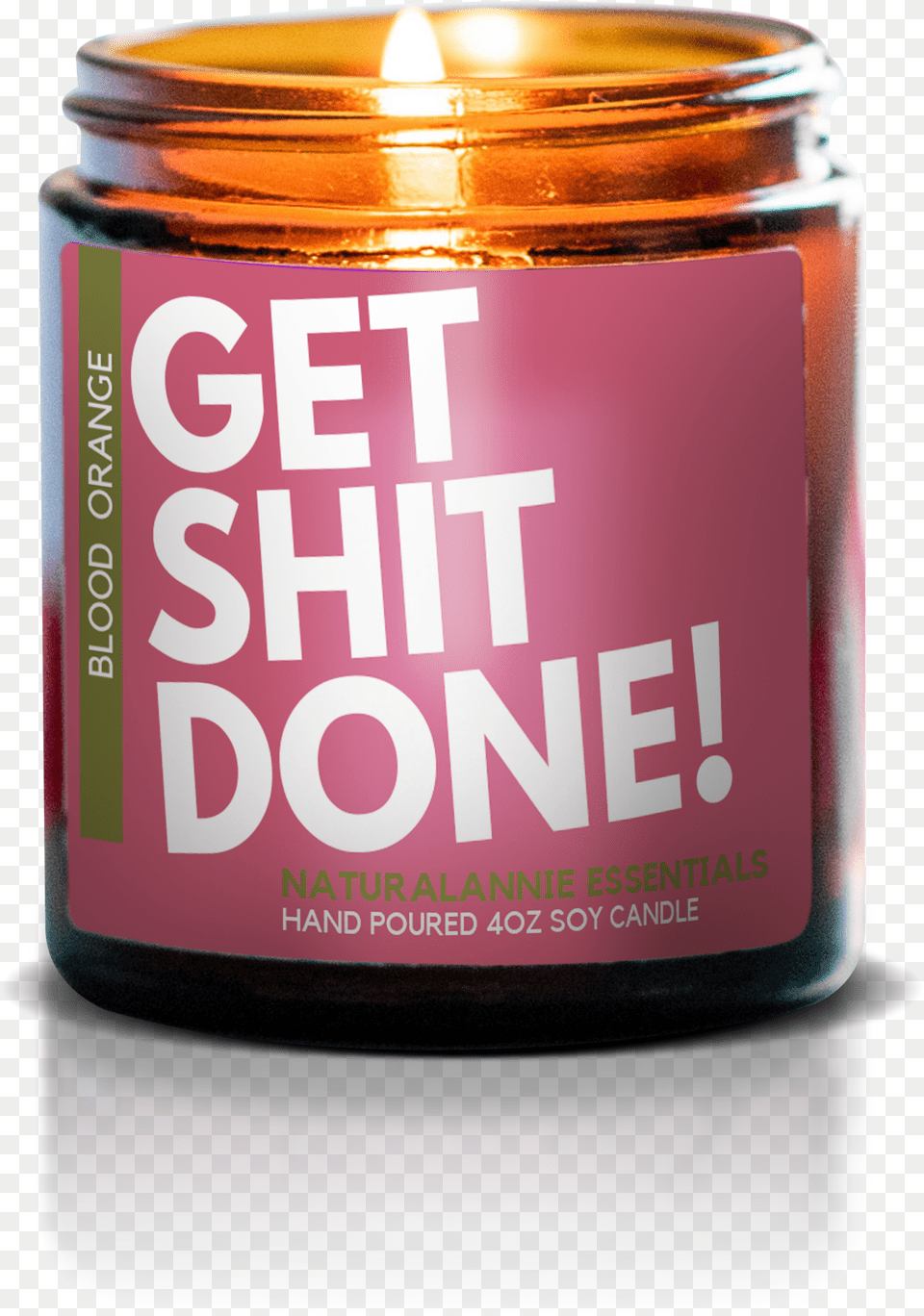 Get Shit Done Blood Orange Scented Soy Candle Naturalannie Blood Orange Candle, Jar, Can, Tin Free Png Download
