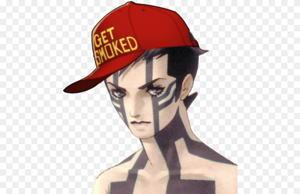 Get Smoked Hat Persona 5 Image With Demi Fiend Hat, Baseball Cap, Cap, Clothing, Adult Png