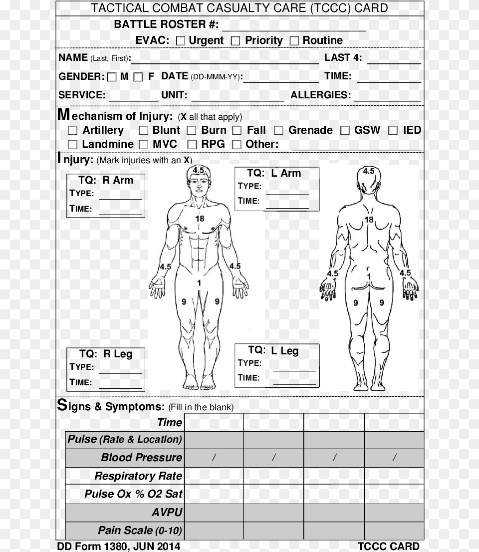 Get The Dd1380 Form Online Tactical Combat Casualty Care Card, Chart, Plot, Adult, Male Free Png