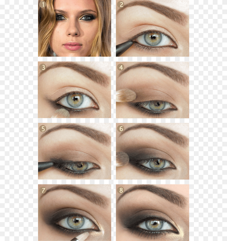 Get The Look Scarlett Johansson Eye Makeup, Art, Collage, Adult, Person Free Png