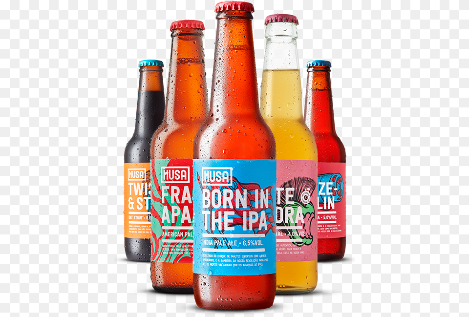 Get To Know Our Beers Portuguese Independent Beer Cerveja Muse, Alcohol, Beer Bottle, Beverage, Bottle Png