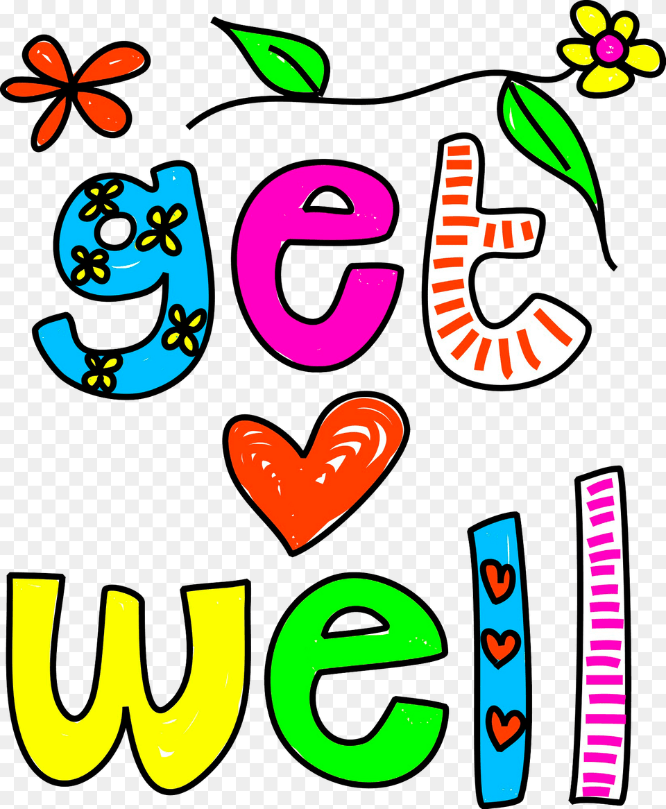 Get Well Doodle Clipart, Text, Number, Symbol Free Png