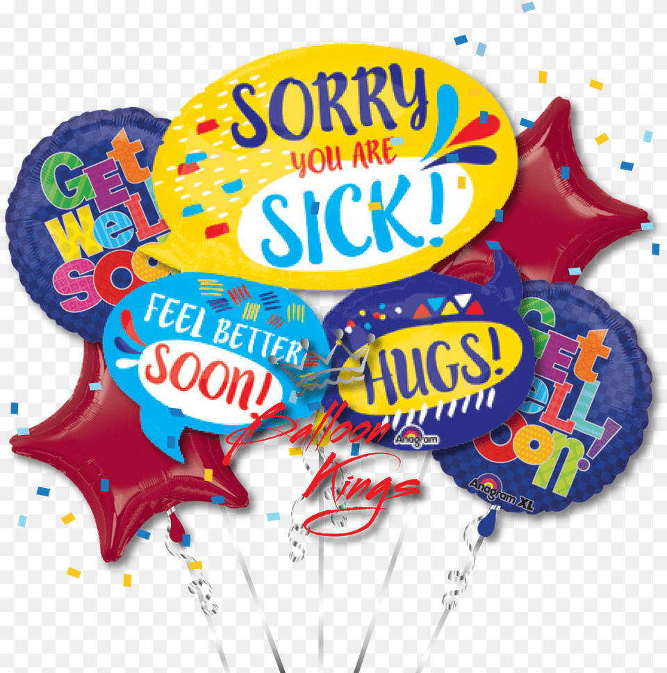 Get Well Soon Bubbles Bouquet, Balloon, Food, Sweets Free Png