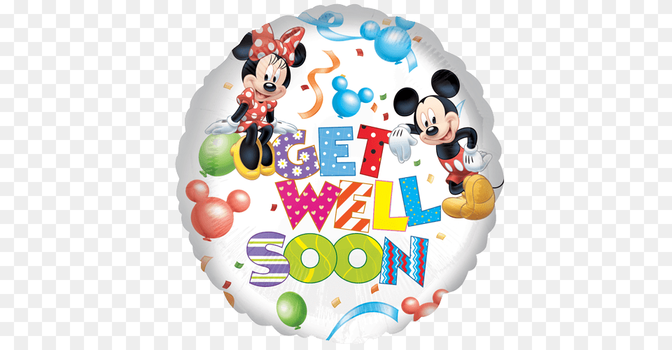 Get Well Soon Disney Balloon, Birthday Cake, Cake, Cream, Dessert Free Png Download