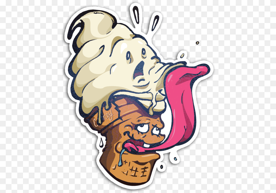 Get Your Fill Of This Tasty New Sticker Set Sticker Graffiti Art Characters, Cream, Dessert, Food, Ice Cream Free Png Download