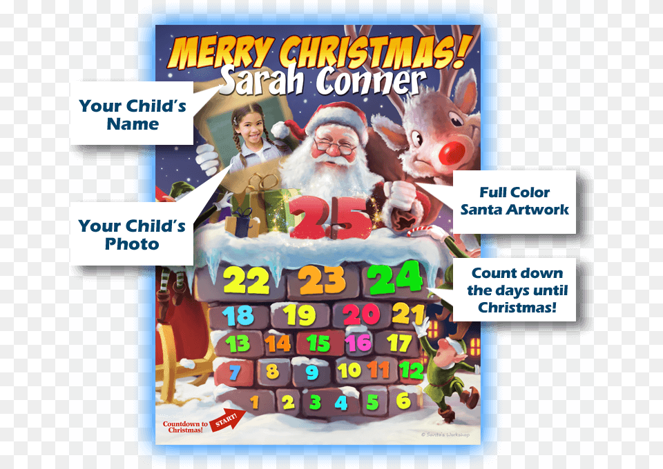 Get Your Personalized Christmas Countdown Now, Child, Female, Girl, Person Free Png Download