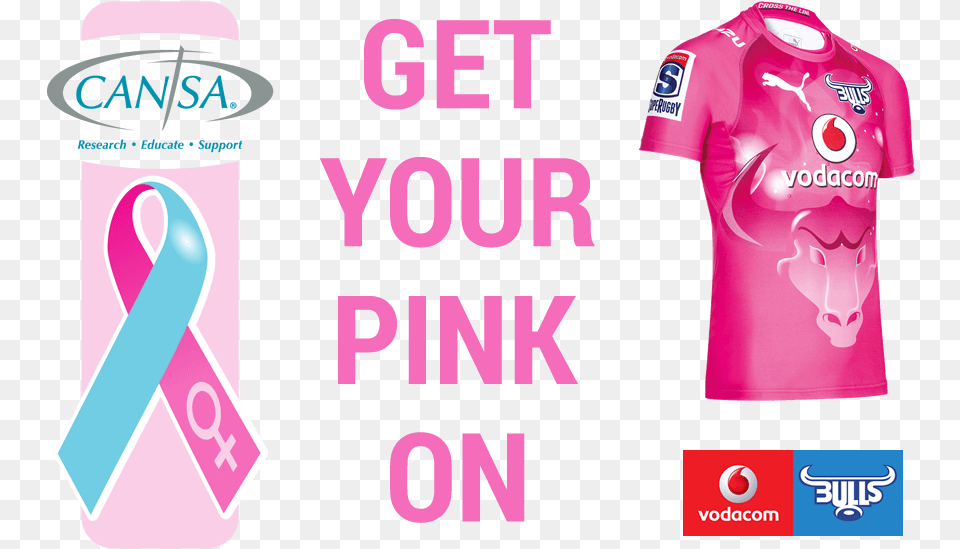 Get Your Pink On In Aid Of Cansa Cansa Relay For Life, Clothing, Shirt, T-shirt, Jersey Png Image