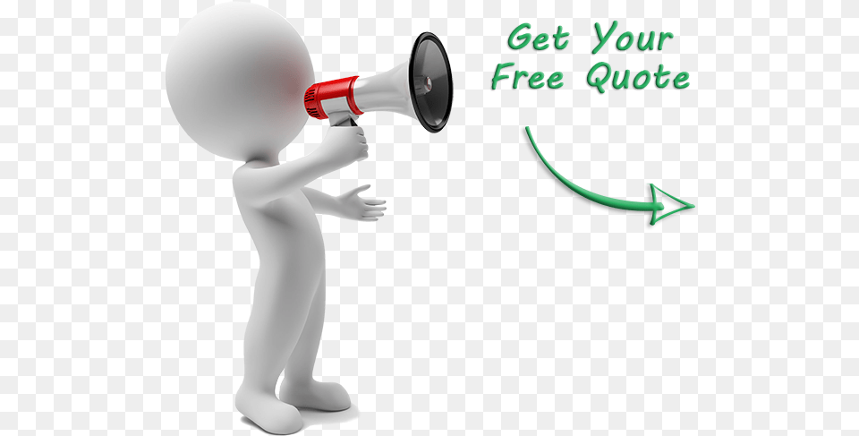 Get Your Quote 3d Small People Arrow Stick Figure With Megaphone, Electronics, Speaker, Baby, Person Free Png Download