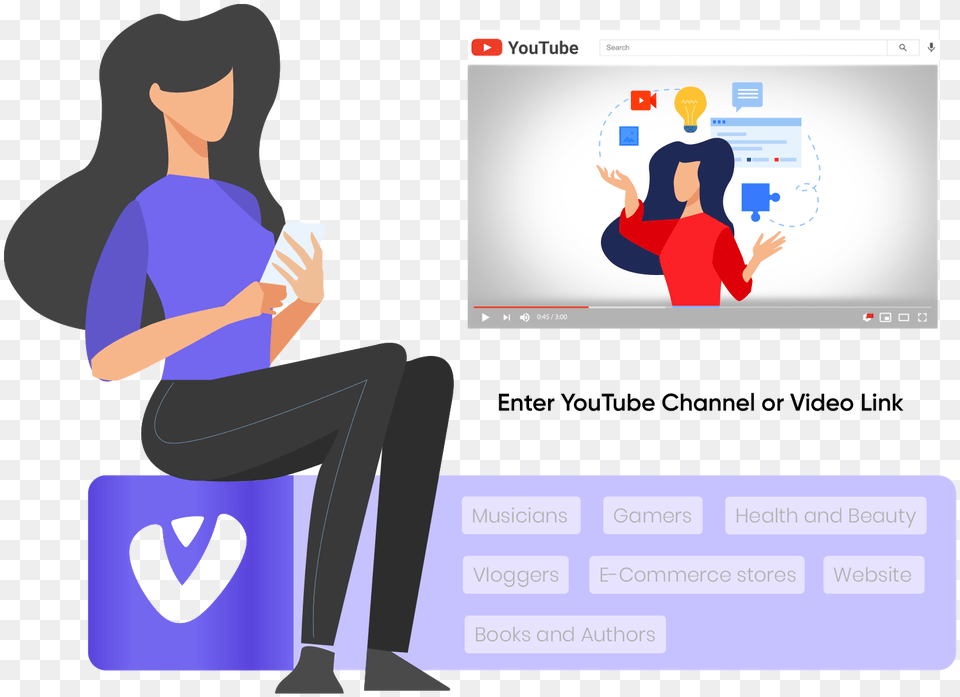 Get Youtube Views Buy Veefly Language, Person, Adult, Woman, Female Free Png Download