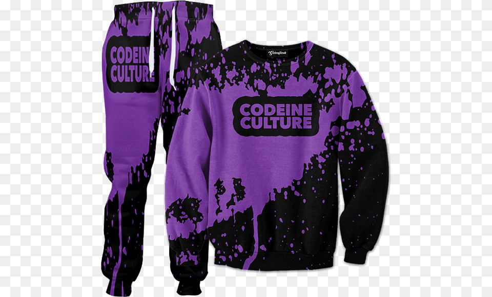 Getonfleek Presents The Modern Codeine Culture Tracksuit Cat Tracksuit, Clothing, Hoodie, Knitwear, Sweater Free Transparent Png