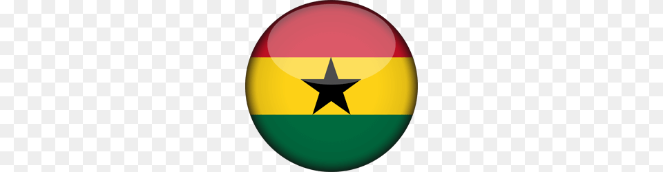 Ghana Flag, Star Symbol, Symbol, Logo, Ball Png Image