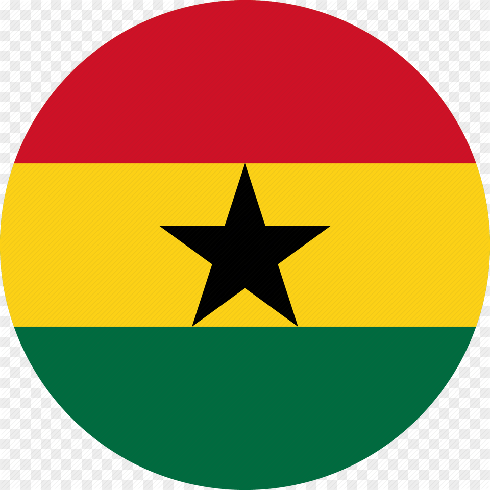 Ghana Flag Circle, Star Symbol, Symbol, Logo Free Transparent Png